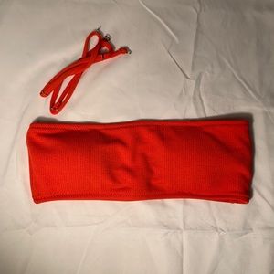 Ribbed Bandeau Swimsuit Top